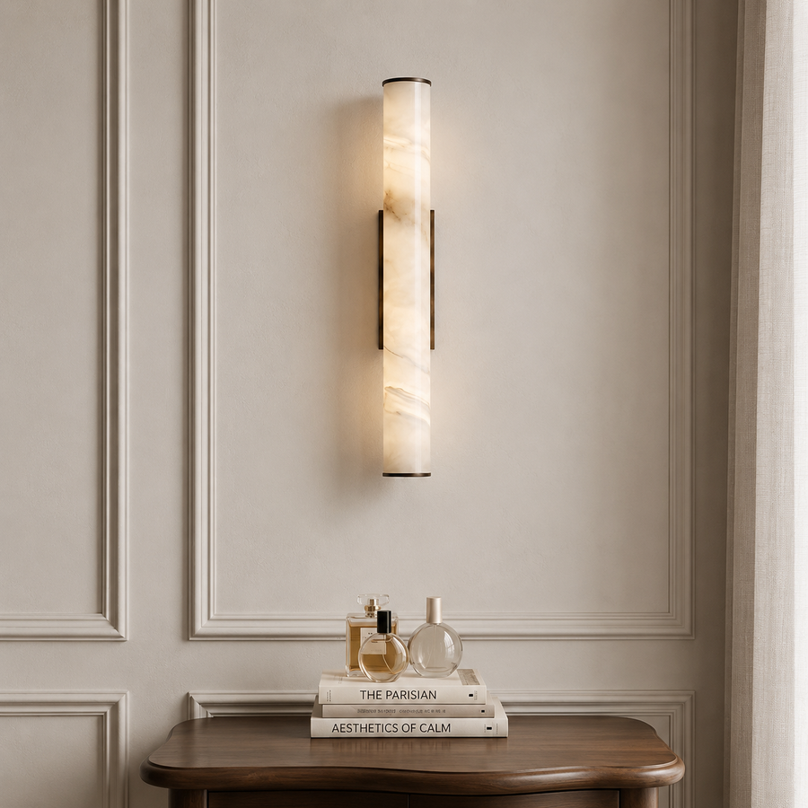Solid Marble Cilinder Wall Light