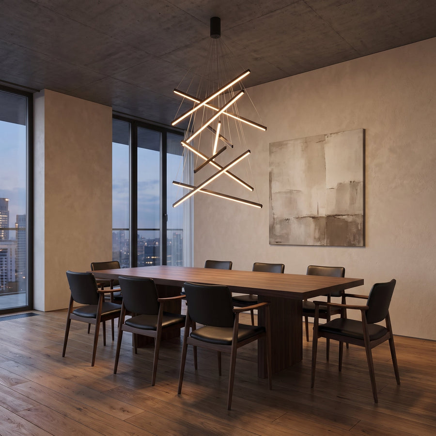 Multi Bar Staircase Chandelier
