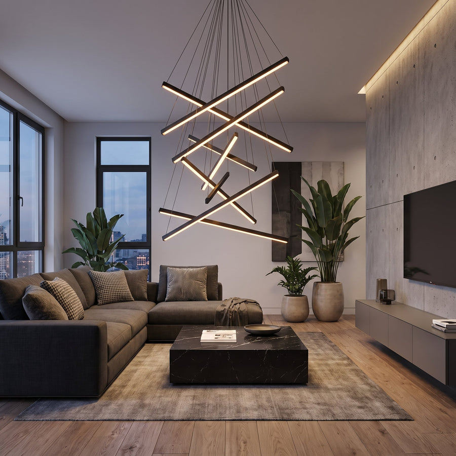 Multi Bar Staircase Chandelier