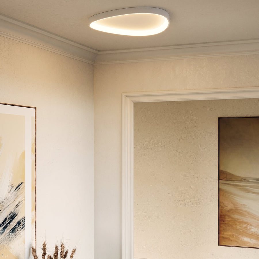 Single White Armure Ceiling Light