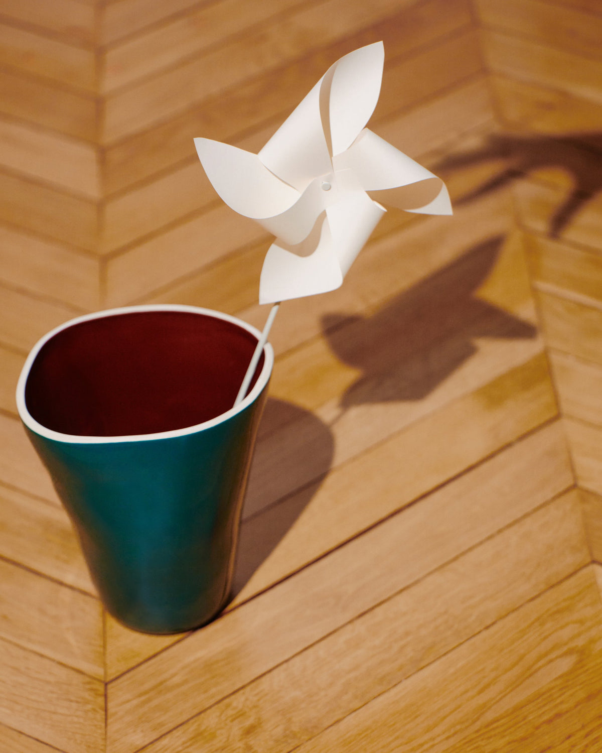 Vase décoratif Taahys en céramique Bleu/Chocolat – 26,5 cm – vue 8
