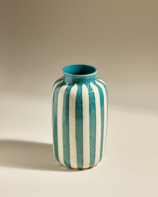 Vase décoratif Taahys en céramique Bleu – 36 cm – vue 2
