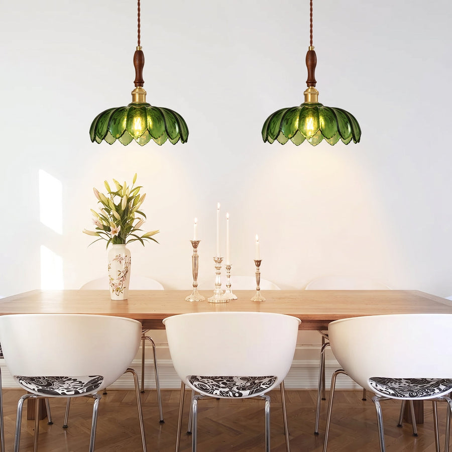 Vintage Glass Flower Pendant Light
