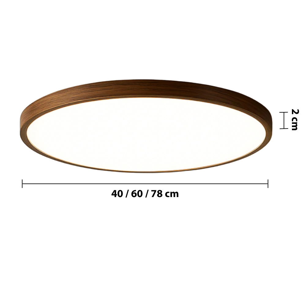 Dark Wood Grain Ceiling Light — dimensions