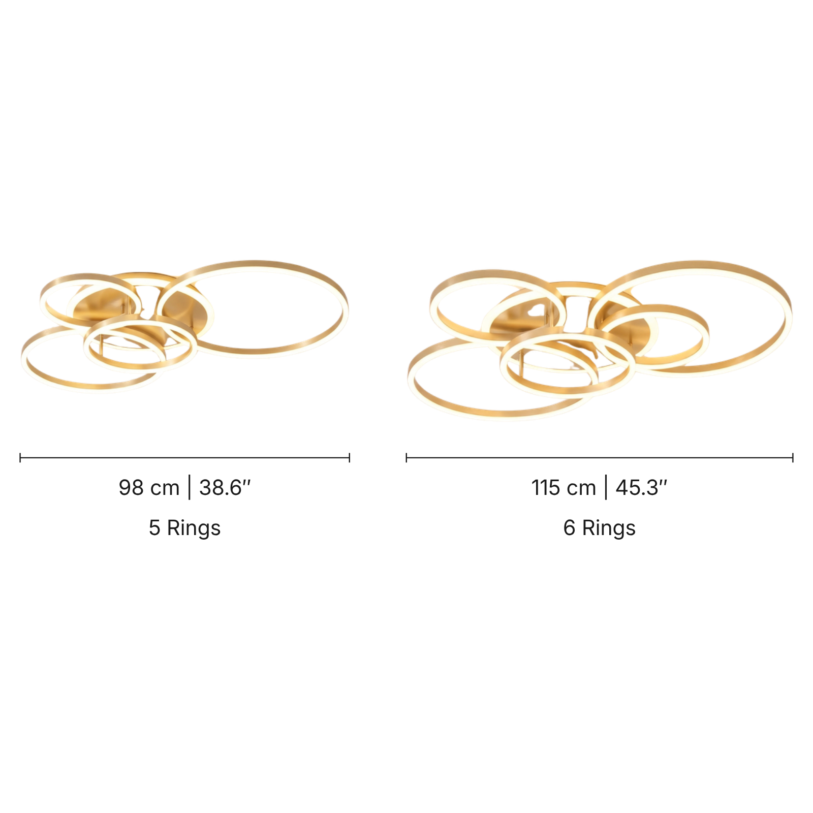 Randale's Gold Ceiling Light — dimensions