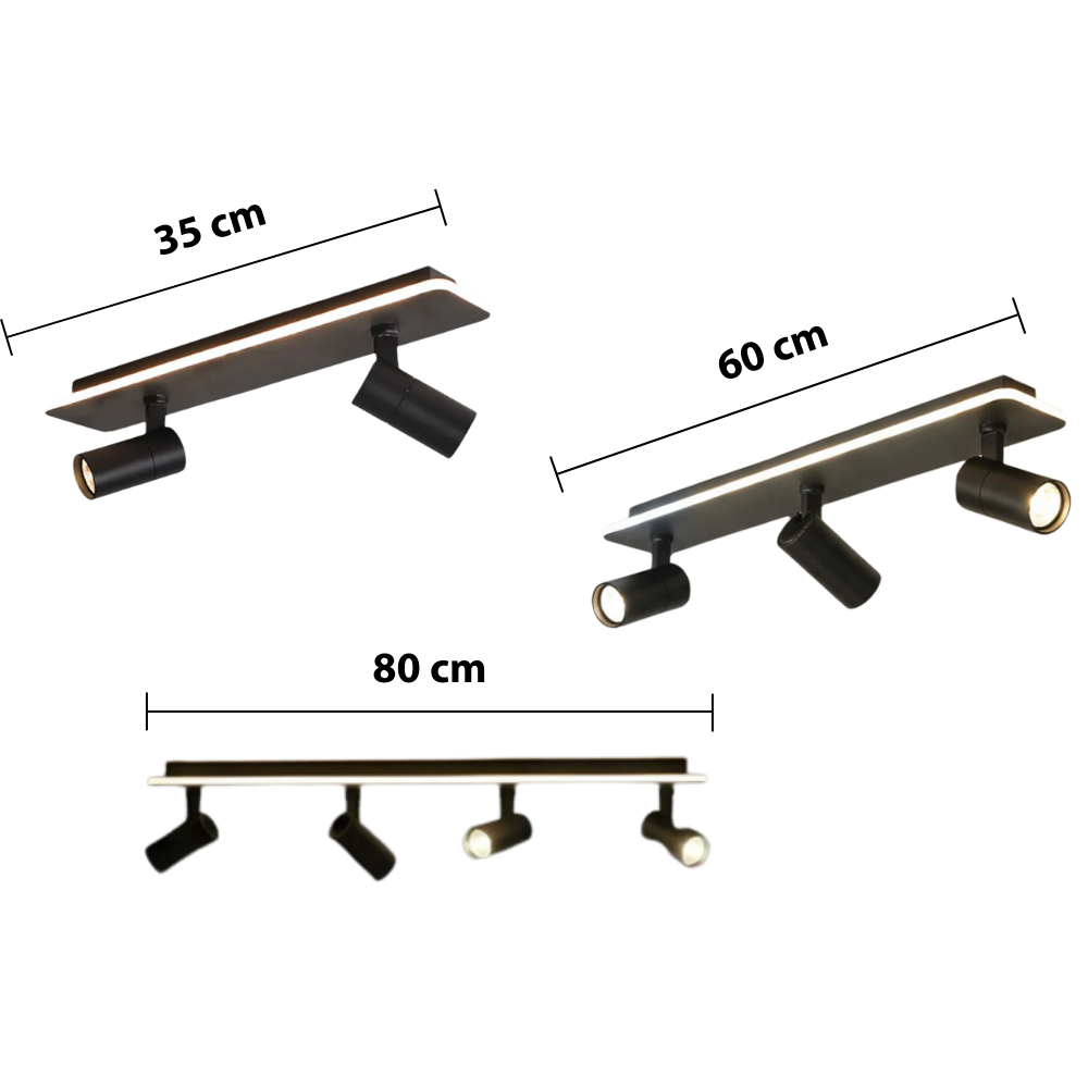 Multiple Spot Ceiling Light — dimensions