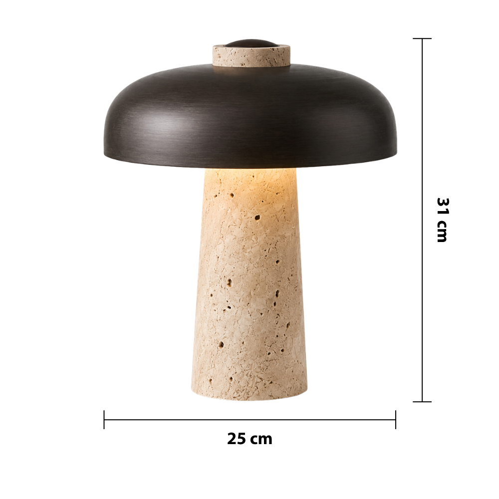 Travertine Designer Table Lamp — dimensions