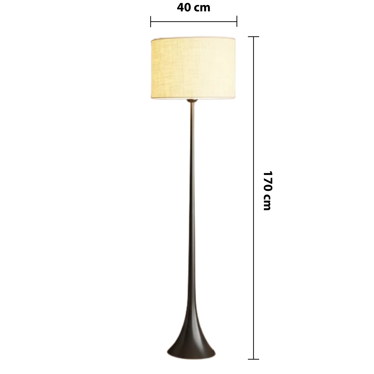 Andero's Silk Floor Lamp — dimensions