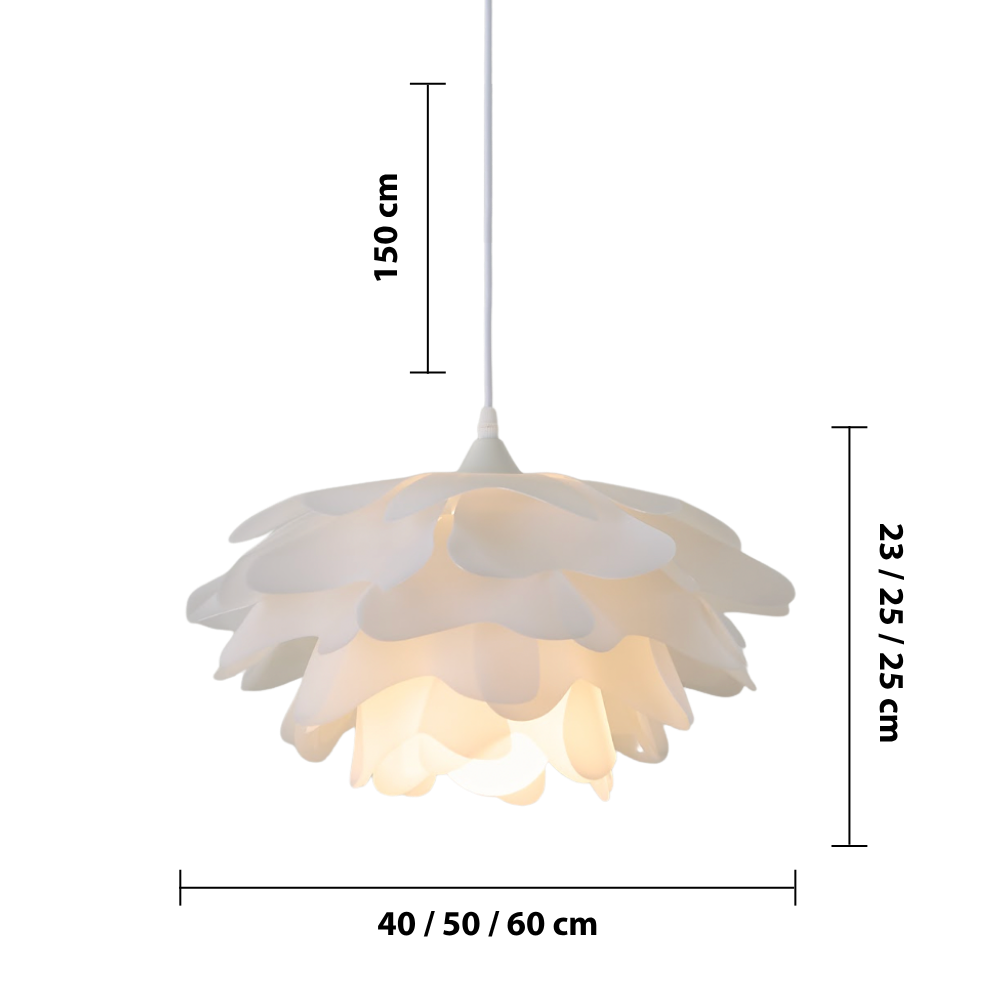 Peony Mud Pendant Light — dimensions
