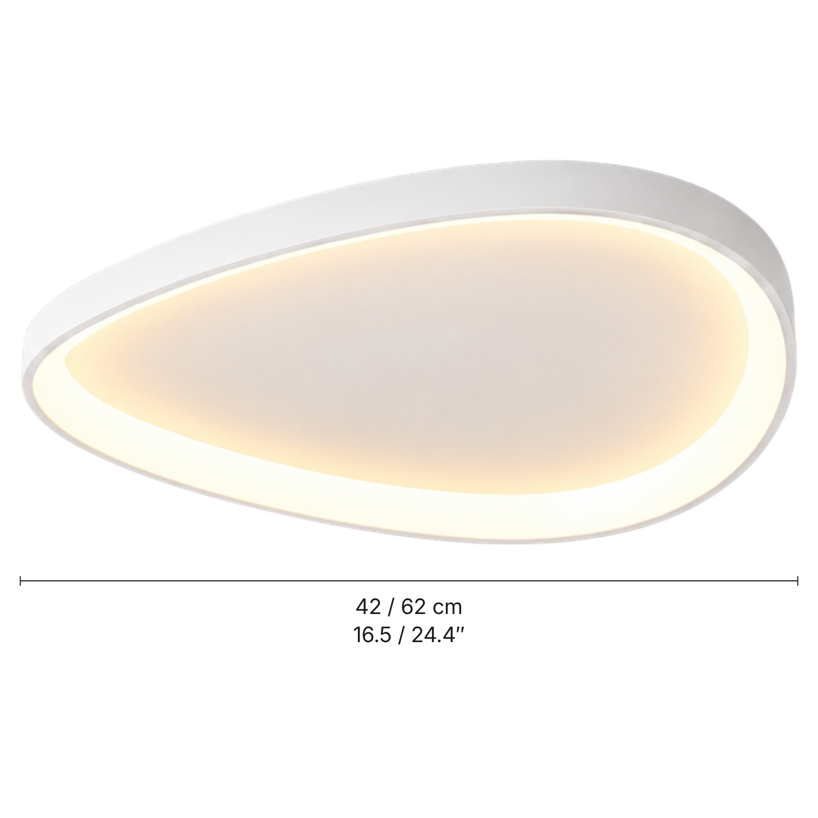 Single White Armure Ceiling Light — dimensions