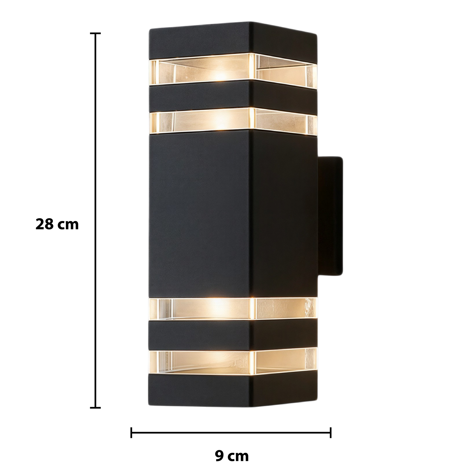2-way Outdoor Wall Light — dimensions