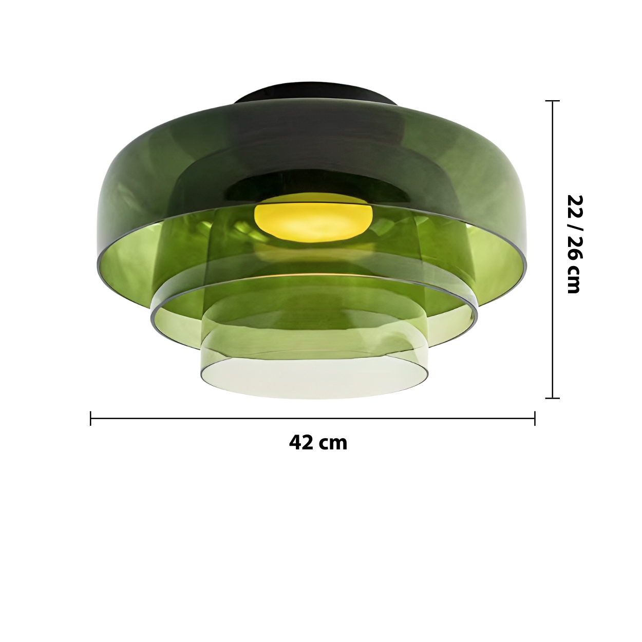 Nordic Bauhaus Glass Layered Ceiling Light — dimensions