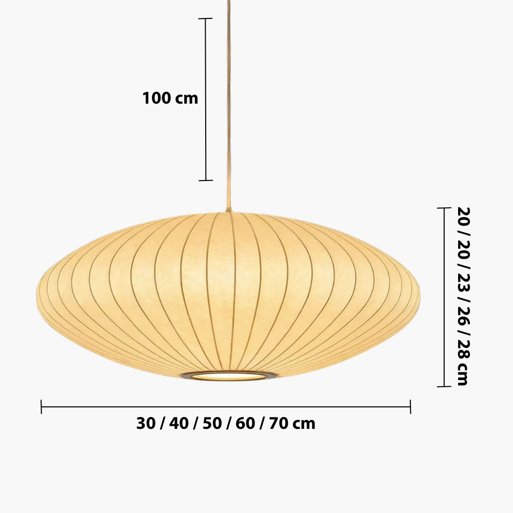 Italian Silk Pendant Light — dimensions