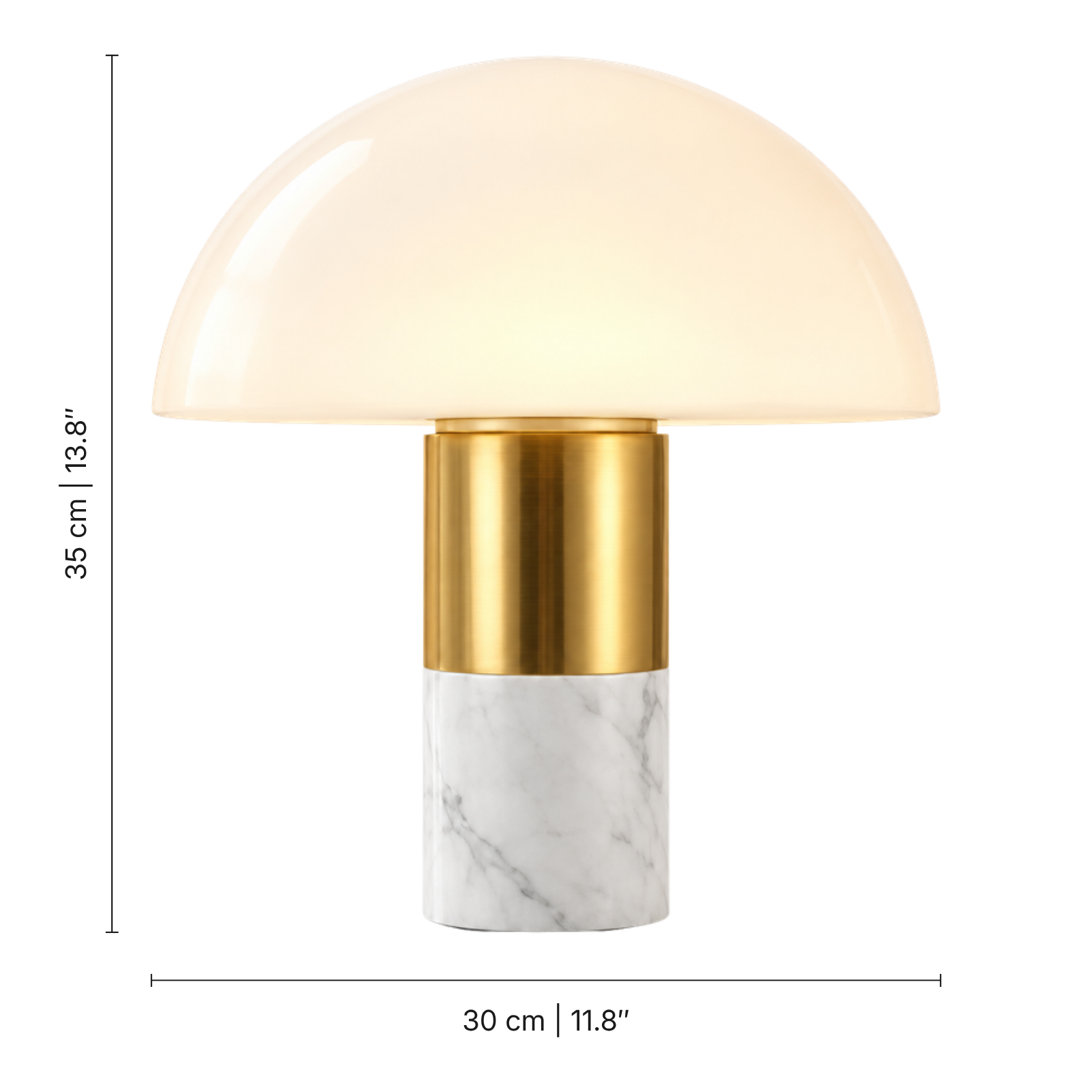 Marble Mushroom Table Lamp — dimensions