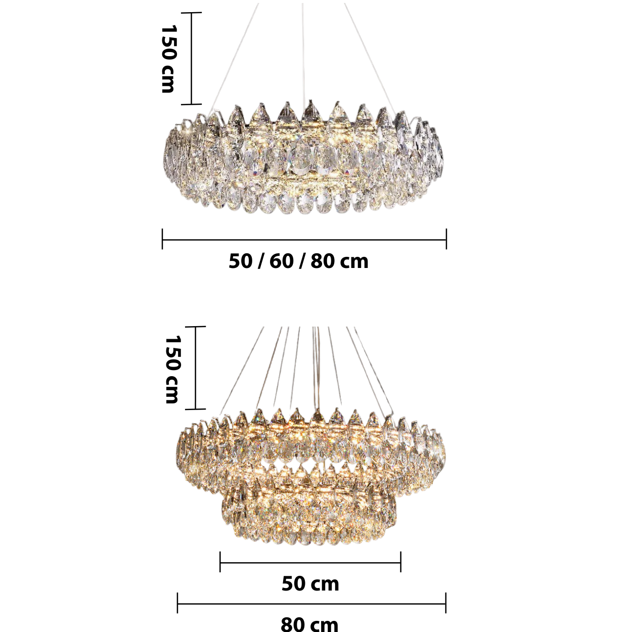 Crystal Ring Chandelier — dimensions