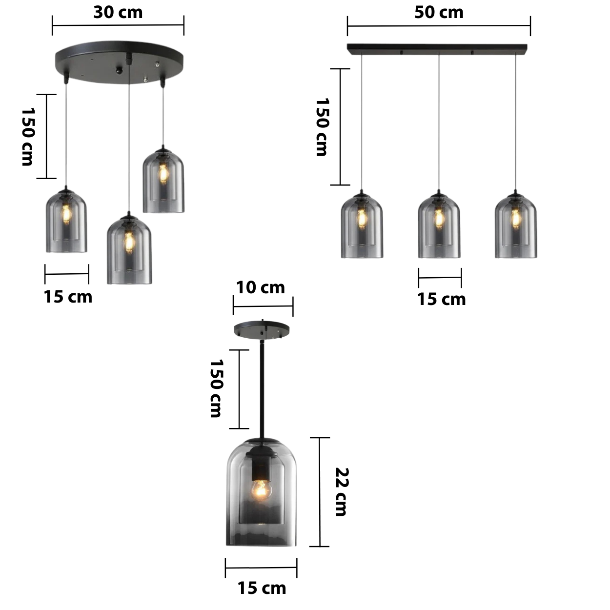 Jani's Glass Pendant Light — dimensions
