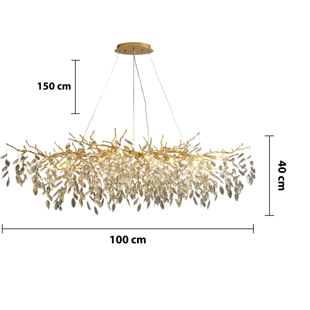 French Style Glass Chandelier — dimensions