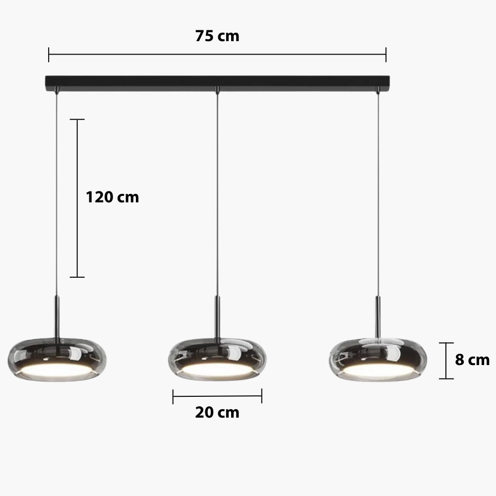 3 Head Kitchen Pendant Light — dimensions