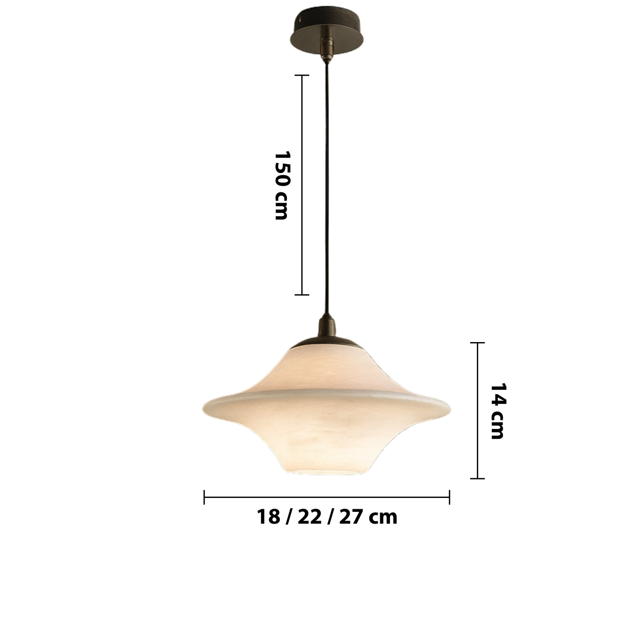 Natural Marble Pendant Light — dimensions