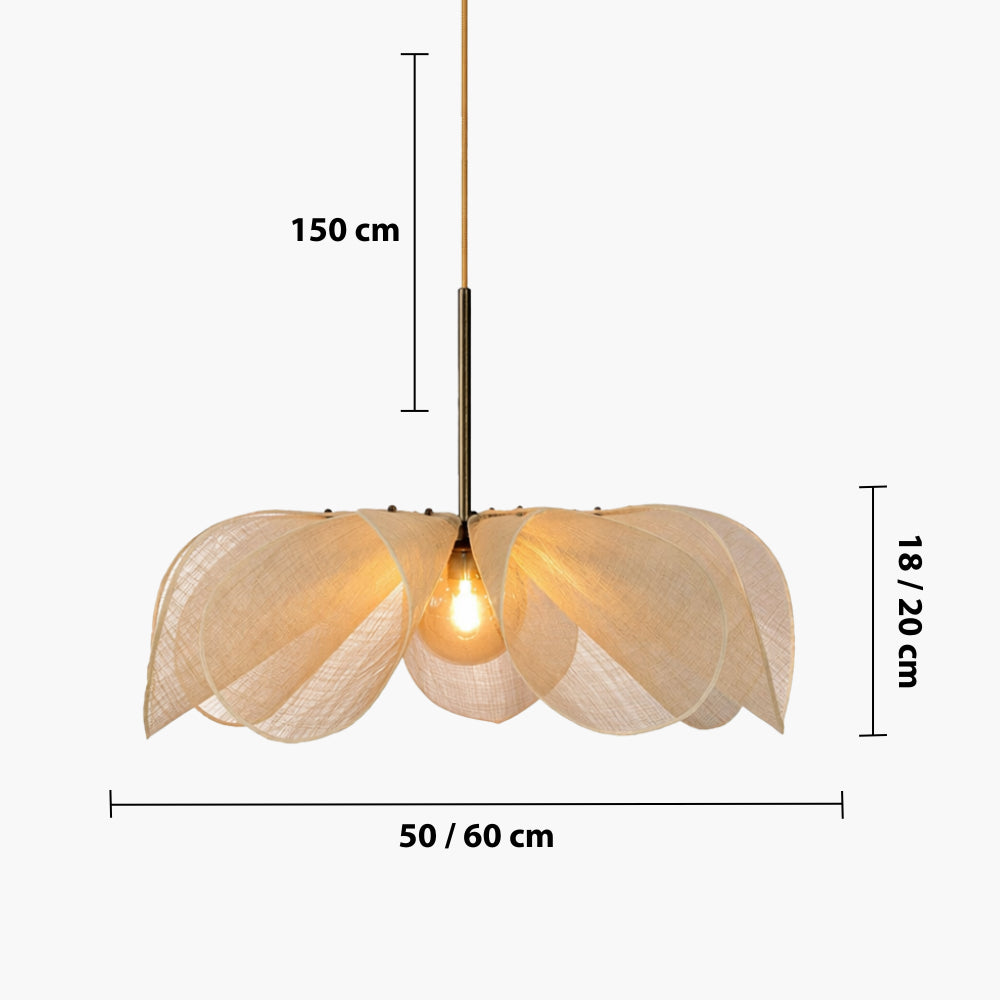 Vintage Fabric Pendant Light — dimensions