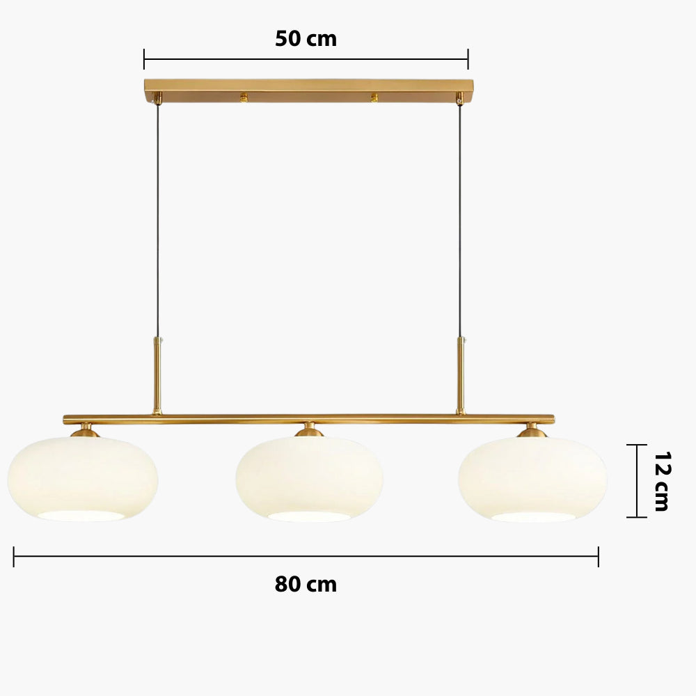 3-Heads Bauhaus Pendant Light — dimensions