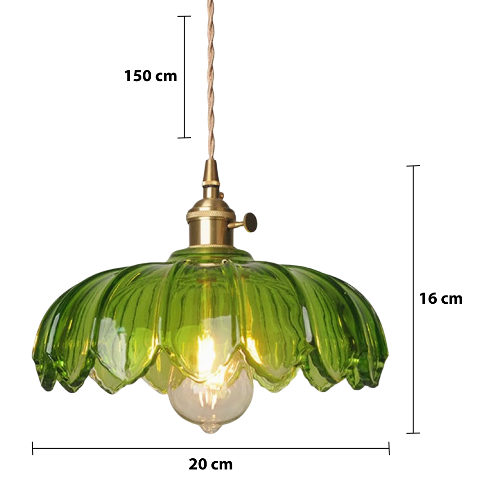 Glass Flower Pendant Light — dimensions