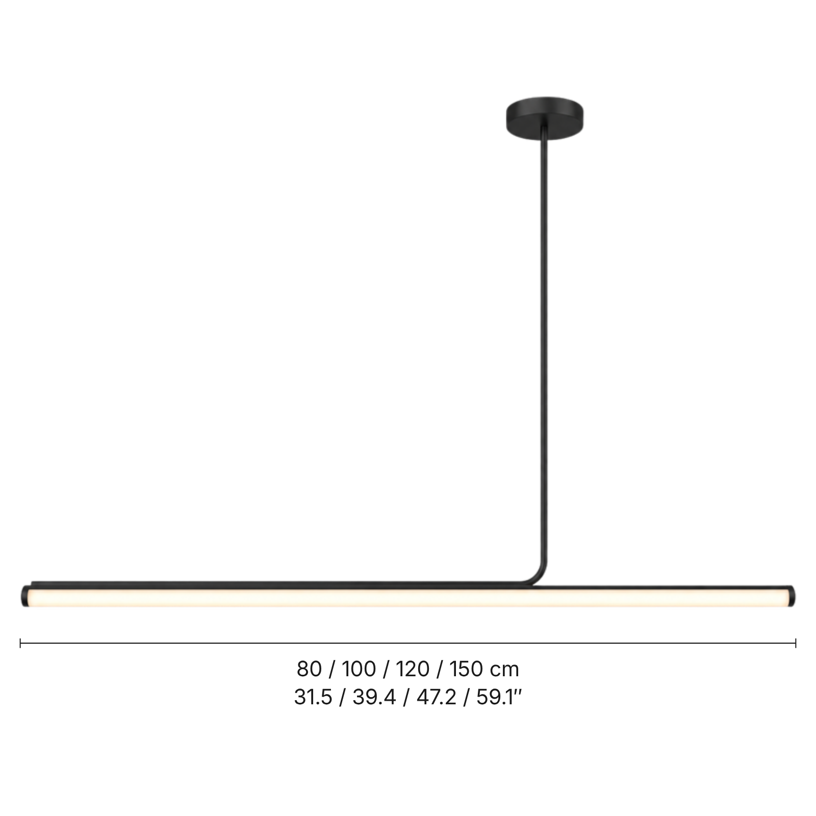 Cylinder Bar Pendant Light — dimensions