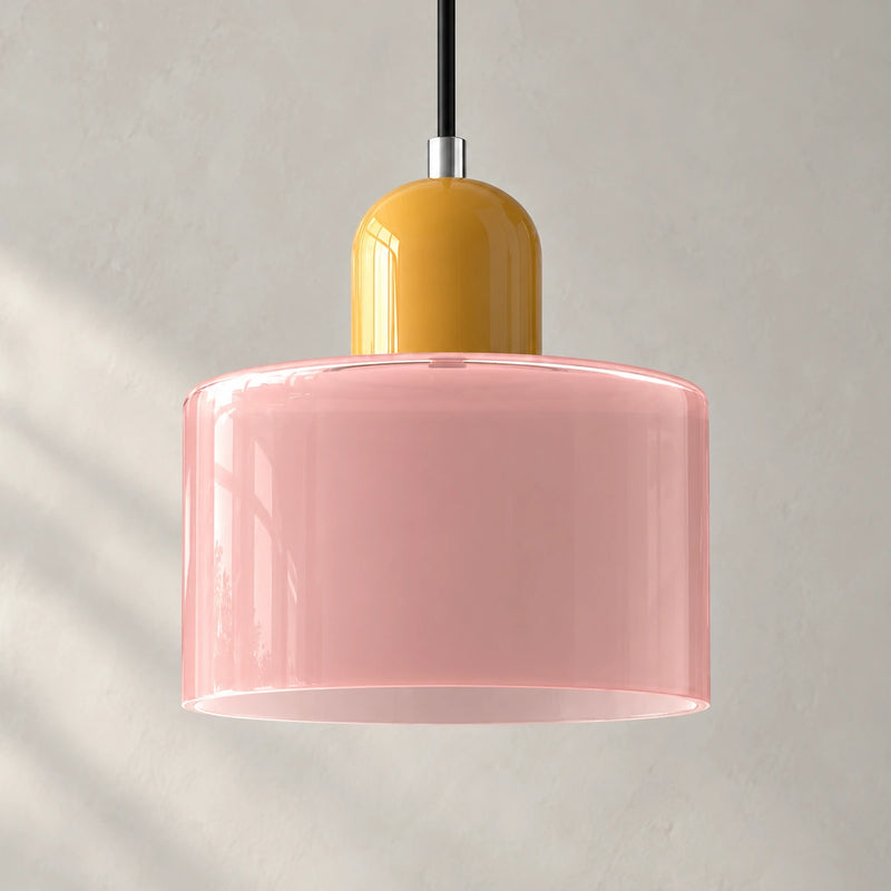 Creative Bauhaus Pendant Light — Pink / Yellow / 17 × 15 cm — vue 1