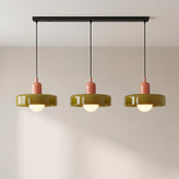 3-Head Bauhaus Colored Glass Pendant Light