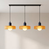 3-Head Bauhaus Colored Glass Pendant Light