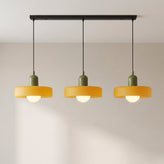 3-Head Bauhaus Colored Glass Pendant Light