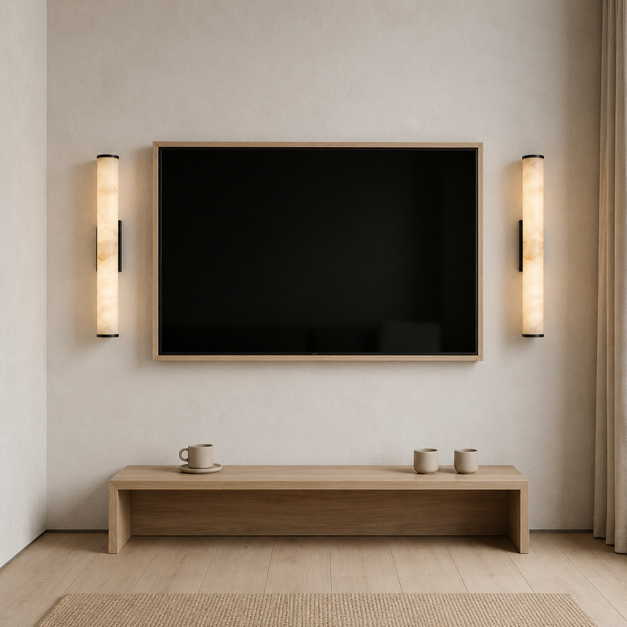Solid Marble Cilinder Wall Light
