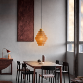 Antique Brass Striped Pendant Light