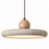 Travertine Wood Pendant Light