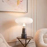 Grey Marble And Smokey Glass Table Lamp