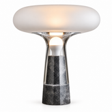 Grey Marble And Smokey Glass Table Lamp