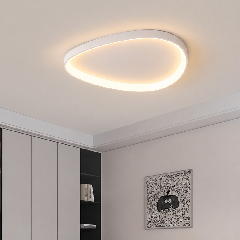 Single White Armure Ceiling Light
