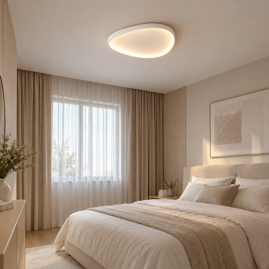 Single White Armure Ceiling Light