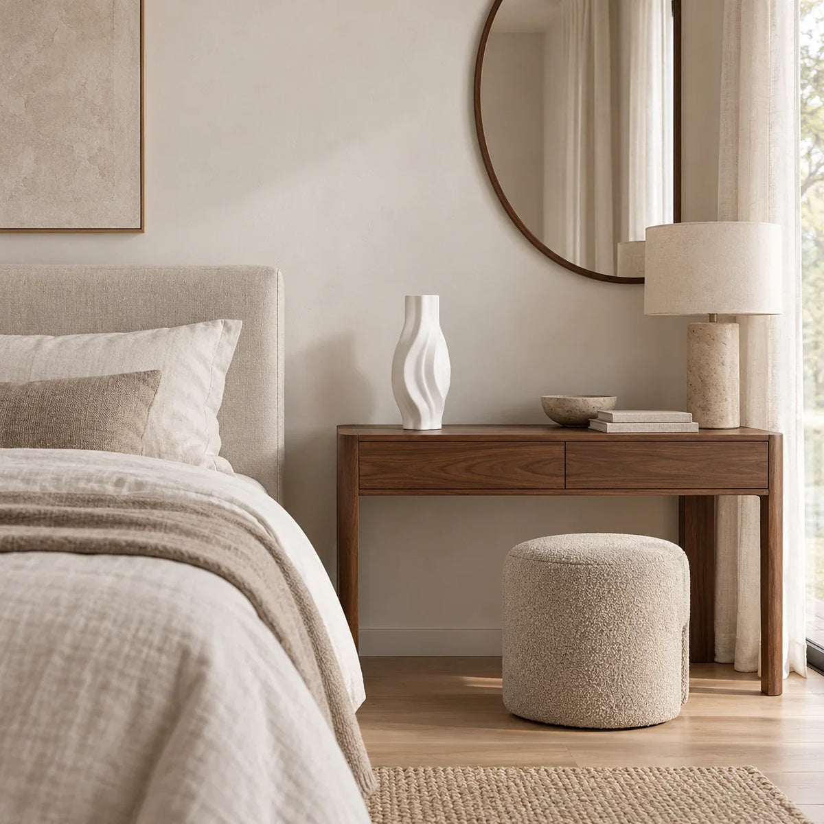 ÉDITORIAL | Blanc / 24,5 cm | Chambre | ONDE — mise en scène générée