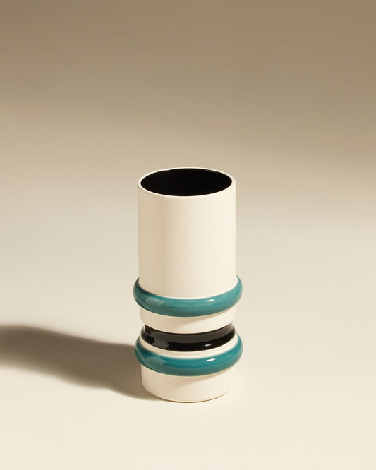 Vase décoratif Taahys en céramique Bleu – 23 cm – vue 2