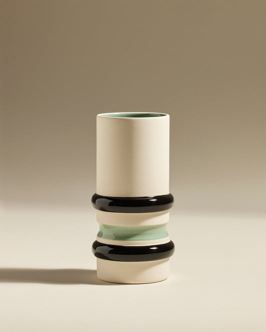 Vase décoratif Taahys en céramique Vert tilleul – 23 cm – vue 1
