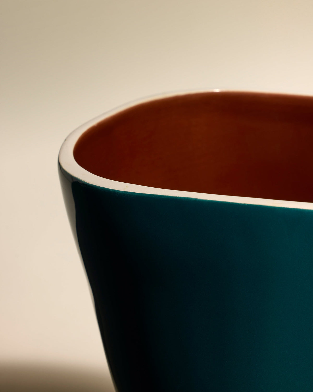 Vase décoratif Taahys en céramique Bleu/Chocolat – 26,5 cm – vue 3