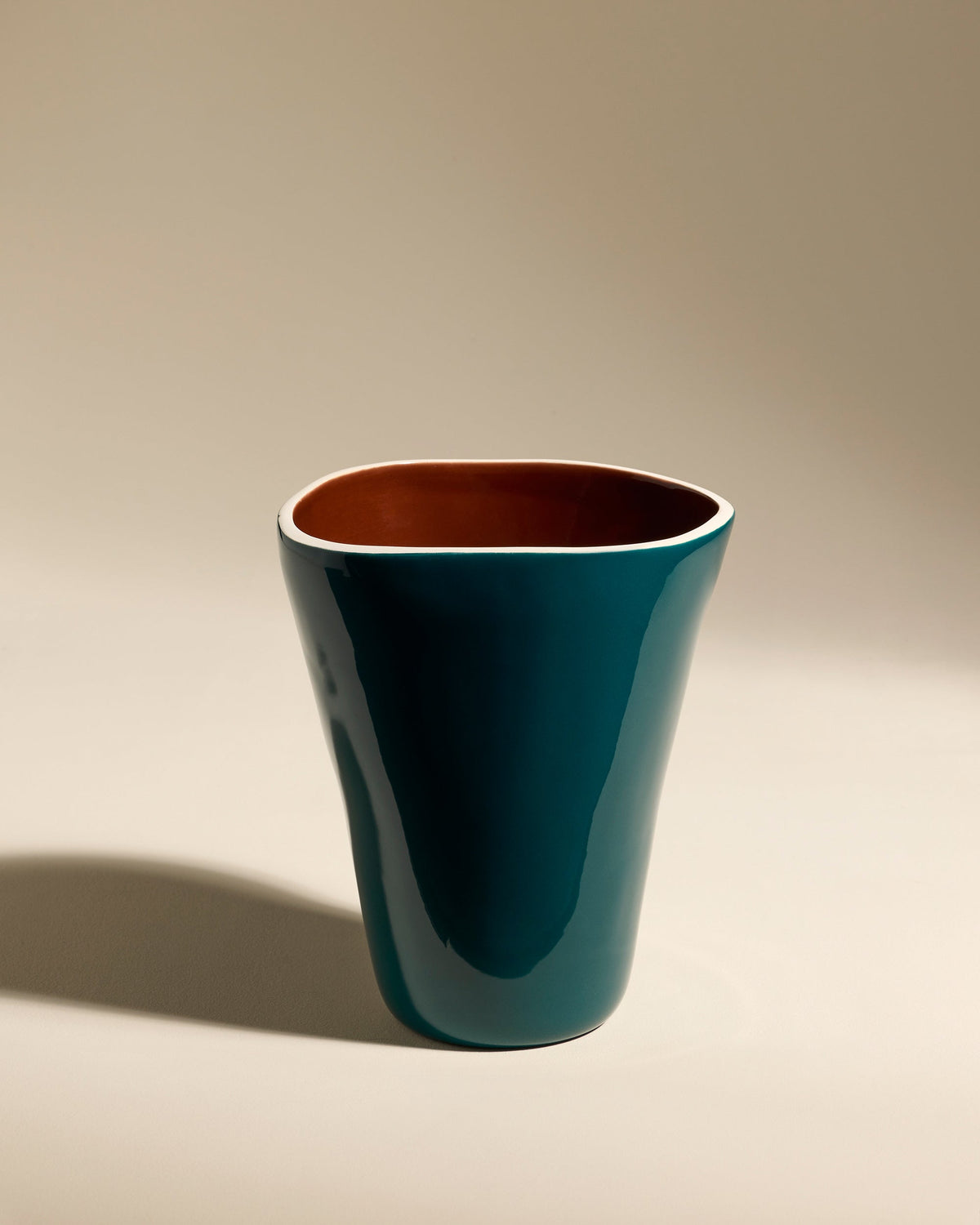 Vase décoratif Taahys en céramique Bleu/Chocolat – 26,5 cm – vue 5